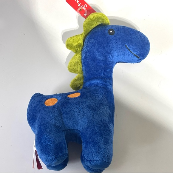Glitzy Dinosaurs and giraffe Rattle Plush Toys - Picture 3 of 4